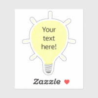 Ihr Text hier, Vinyl, Light Bulb Shape Stickers