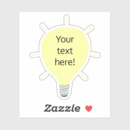 Ihr Text hier, Vinyl, Light Bulb Shape Stickers Aufkleber