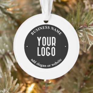 Ihr Text & Hochgeladenes Logo Bearbeitbar Schwar Ornament