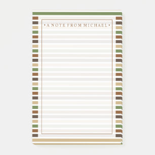 Ihr Text Khaki Stripes Post-it Klebezettel