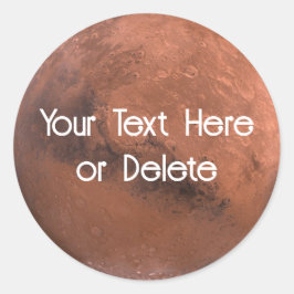 Ihr Text-Mars Red Planet Sonnensystem Weltraum Runder Aufkleber
