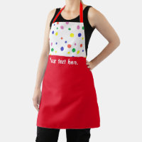 Ihr Text, Polka Dots Bib Solid Red Bottom Schürze