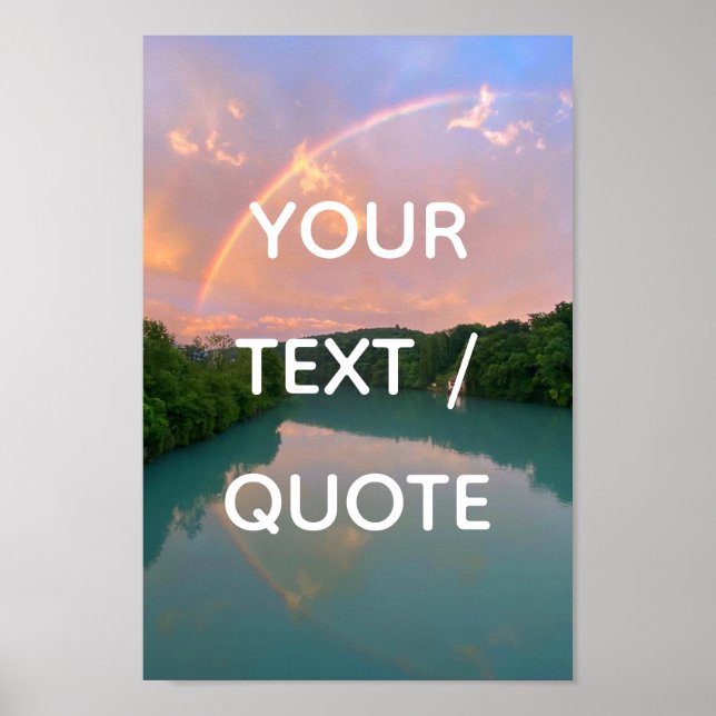 IHR TEXT/ QUOTE CUSTOM PERSONALISIEREN SUNSET LAKE POSTER (Vorne)