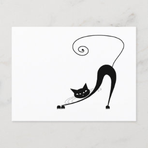 Ihr Text - Schwarze Katze-Zeichen-Pose 9 Postkarte
