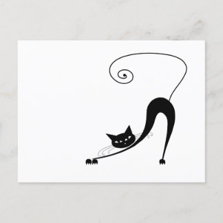 Ihr Text - Schwarze Katze-Zeichen-Pose 9 Postkarte