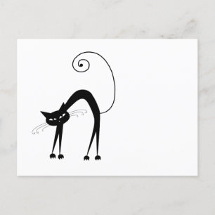 Ihr Text - Schwarzes Katzenzeichen Pose 2 Postkarte