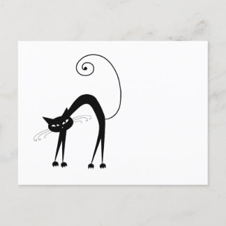 Ihr Text - Schwarzes Katzenzeichen Pose 2 Postkarte