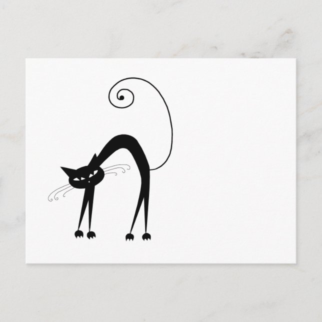 Ihr Text - Schwarzes Katzenzeichen Pose 2 Postkarte (Vorderseite)