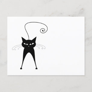 Ihr Text - Schwarzes Katzenzeichen Pose 5 Postkarte