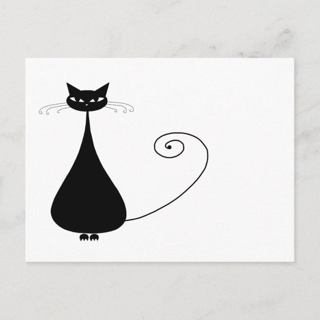 Ihr Text - Schwarzes Katzenzeichen Pose 7 Poster Postkarte (Vorderseite)