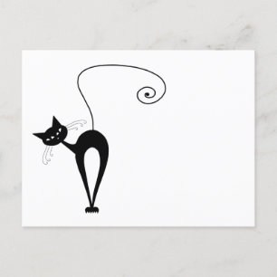 Ihr Text - Schwarzes Katzenzeichen Pose 8 Poster Postkarte