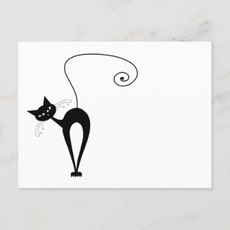 Ihr Text - Schwarzes Katzenzeichen Pose 8 Poster Postkarte
