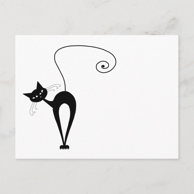 Ihr Text - Schwarzes Katzenzeichen Pose 8 Poster Postkarte (Vorderseite)