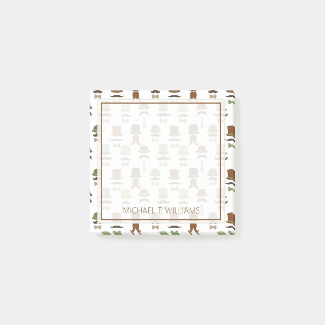 Ihr Text | Top Hat Mustache Post-it Klebezettel (Vorderseite)