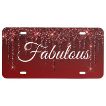 Ihr Text Tropfen Glitzer Burgundy Red License Plat