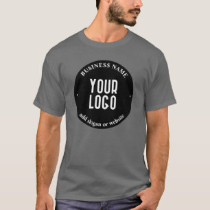 Ihr Text- und hochgeladenes Logo   Editierbar schw T-Shirt