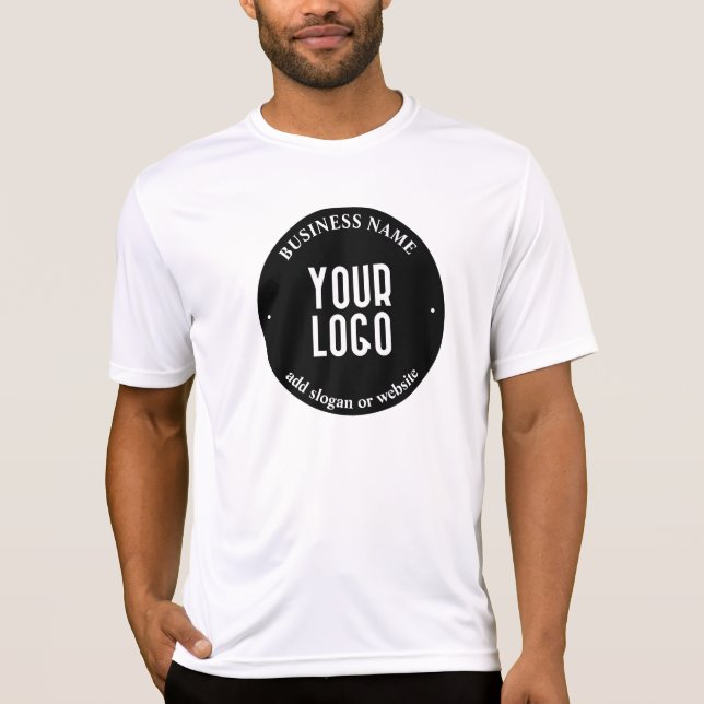 Ihr Text- und hochgeladenes Logo | Editierbar schw T-Shirt (Vorderseite)