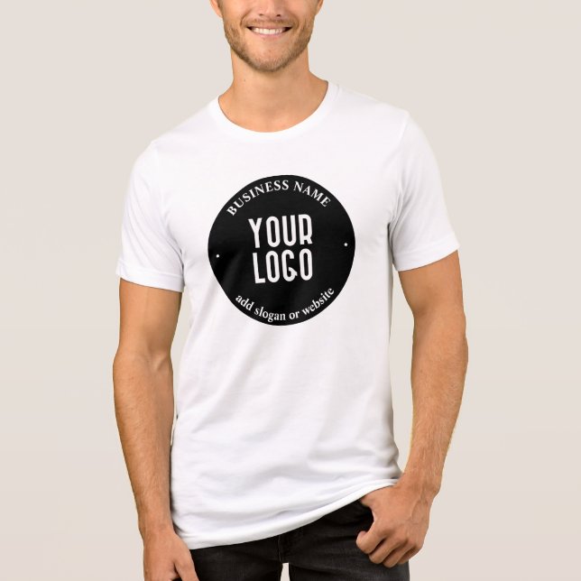 Ihr Text- und hochgeladenes Logo | Editierbar schw Tri-Blend Shirt (Vorderseite)