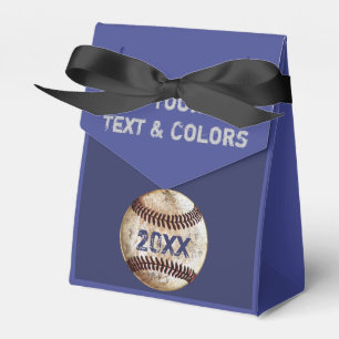IHR TEXT und TEAMFARBEN auf Baseball-Geschenktüten Geschenkschachtel