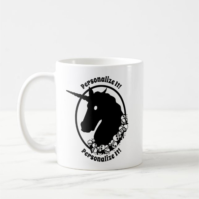 IHR TEXT Zombie Unicorn Kaffeetasse (Links)