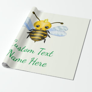 Ihr Textname Baby Wrapping Paper mit Queen Bee Geschenkpapier