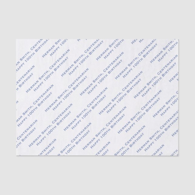 Ihr Texttyp über Blau/Weiß Seidenpapier (Vorderseite)