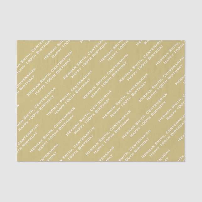 Ihr Texttyp über Print Gold/Weiß Seidenpapier (Vorderseite)