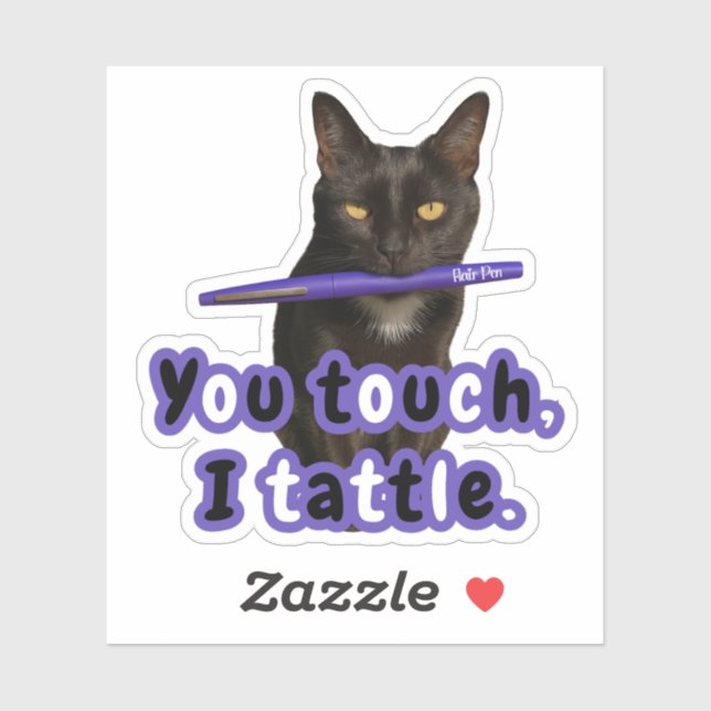 Ihr Touch, I Tattle - Funny Flair Pen Cat Sticker (Blatt)