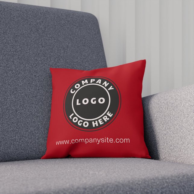 Ihr Unternehmen Logo Business Showroom Red Kissen (Business Logo Elegant Red Throw Pillow)