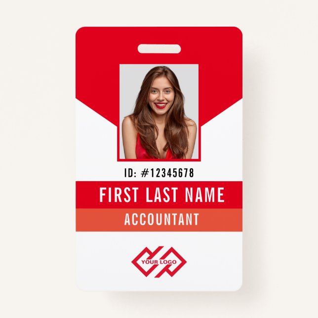 Ihr Unternehmen Logo Foto Name ID Abzeichen Ausweis (Vorderseite)