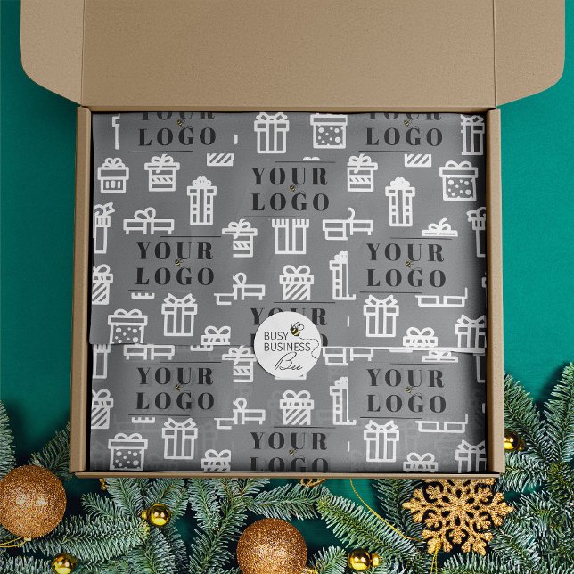 Ihr Unternehmen Logo für Weihnachtsgeschenke Seidenpapier (Logo branded tissue paper by Busy Business Bee)