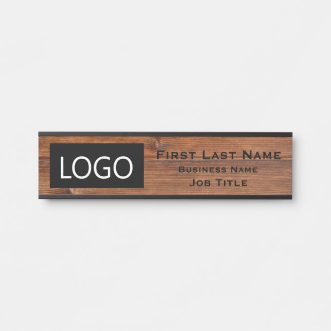 Ihr Unternehmen Logo Office Tür Zeichen rustikales Türschild (Vorderseite )