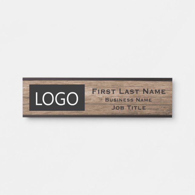 Ihr Unternehmen Logo Office Tür Zeichen rustikales Türschild (Vorderseite )