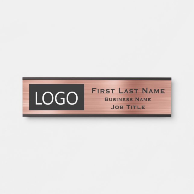 Ihr Unternehmen Logo Office Türsignierung Rose Gol Türschild (Vorderseite )