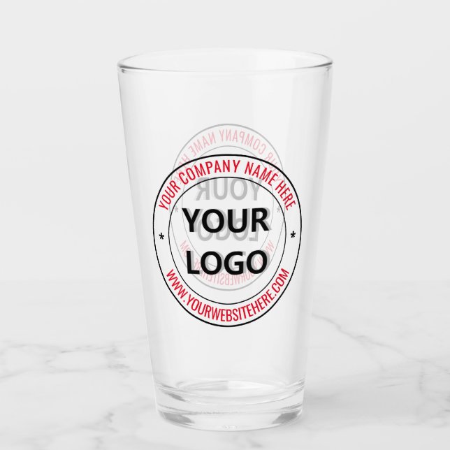 Ihr Unternehmen Logo Text Business Werbeglas Glas (Vorderseite)