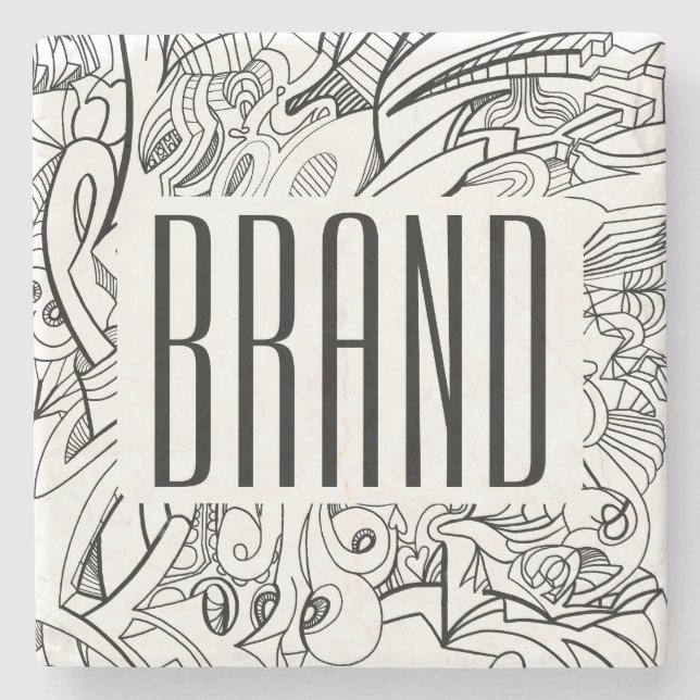 Ihr Unternehmen oder Ihre Markenbezeichnung und Ih Steinuntersetzer (Vorderseite)