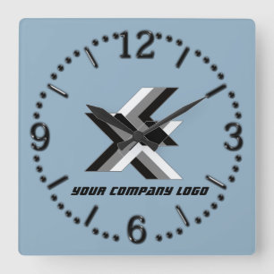 IHR UNTERNEHMENSLOGO,personalisiert, fügen Sie Ih Quadratische Wanduhr