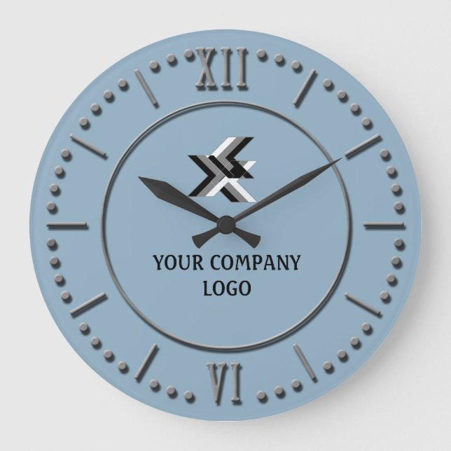 IHR UNTERNEHMENSLOGO,personalisiert,Ihren Text hin Große Wanduhr (Vorderseite)
