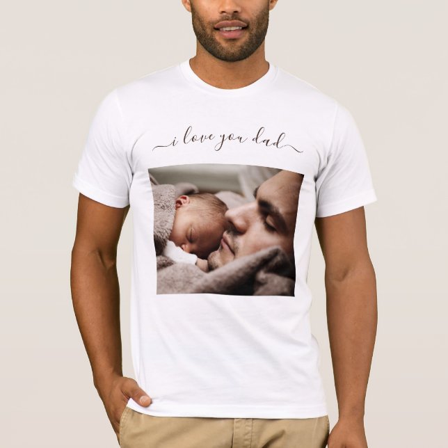 Ihr Vater Foto T - Shirt Geschenk Text I Liebe Sie (Vorderseite)