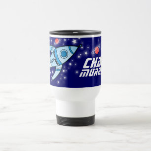 Ihr voller Name Raketenraum blauer Kinder Tasse