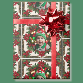 Ihr Weihnachtsbaby Foto Red Green Roll of Geschenkpapier