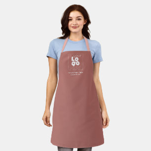 Ihr weißes Logo auf Dusty Rose Pink-Mitarbeiter U Schürze