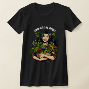 Ihr werdet Mädchen wachsen   Funny Retro Pflanze L T-Shirt