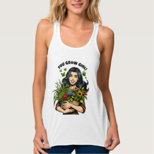 Ihr werdet Mädchen wachsen   Funny Retro Pflanze L Tank Top