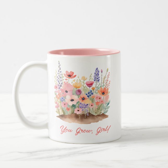 Ihr werdet Mädchen wachsen Zweifarbige Tasse (Links)