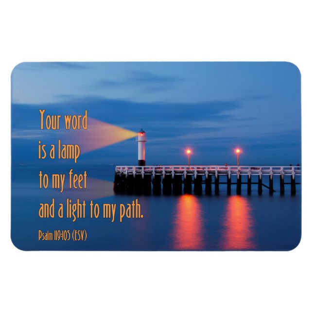 Ihr Wort ist ein leichtes Psalm 119:105 Bibelverse Magnet (Horizontal)