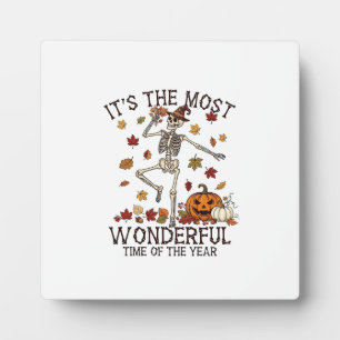 Ihr wunderbarster tanzender Skelett-Halloween-Hexe Fotoplatte
