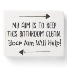 Ihr Ziel Funny Wooden Bad Sign