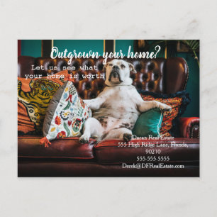 Ihr Zuhause ist zu klein geworden Hund Immobilienk Postkarte