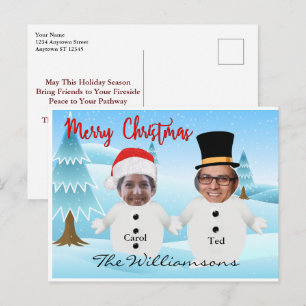 Ihr Zwei als süße Schneemänner lustiger Weihnachts Postkarte